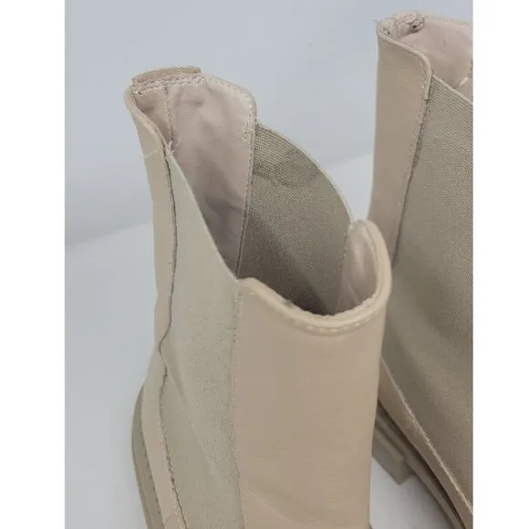 Zara Botin Chelsea Light Beige Nude Neutral Boots
